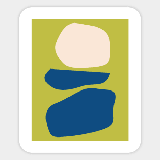 Organic Abstract Shapes in Chartreuse and Blue Sticker